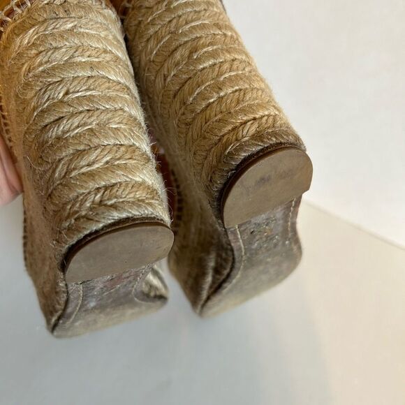 Chloe | Lauren Espadrille Wedge Sandal Brown Suede Size 9 Made In Spain - Picture 12 of 14